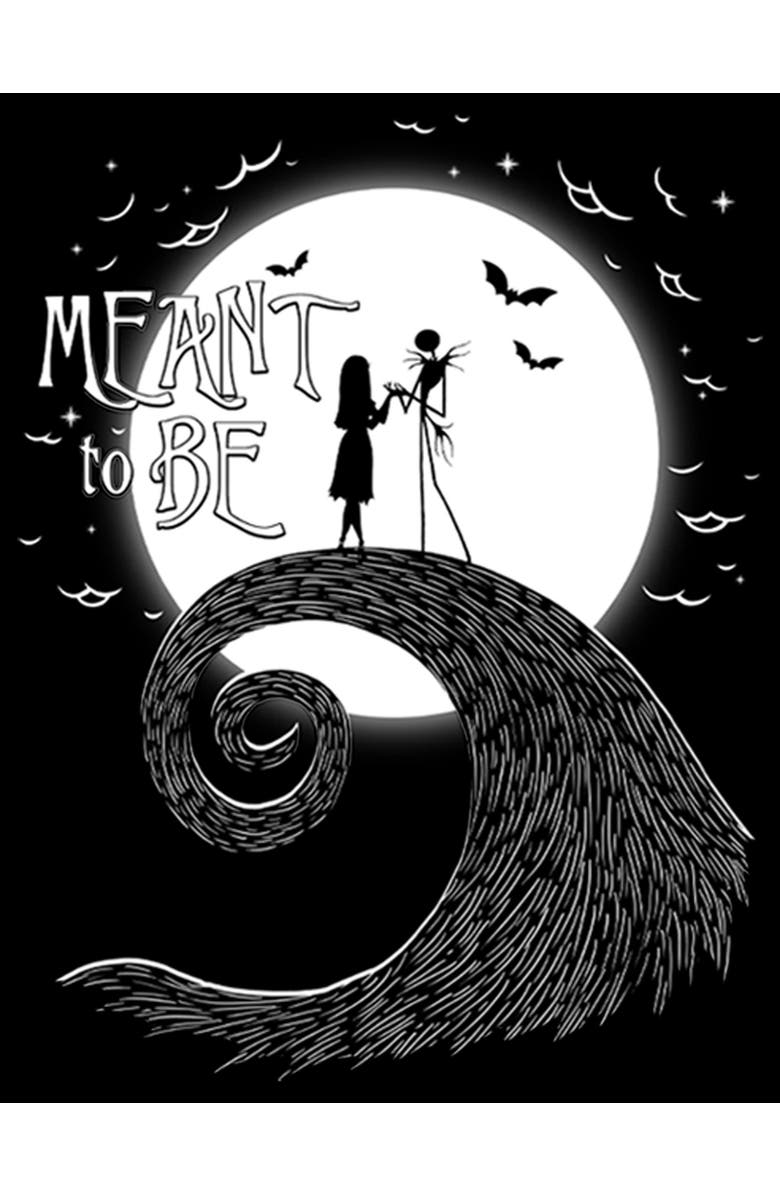 The Nightmare Before Christmas Men's The Nightmare Before Christmas Halloween Jack Skellington Sally Meant to Be  Pull Over Hoodie, Alternate, color, Black