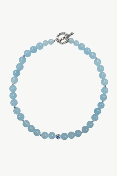 Isla Aquamarine Bead Choker Necklace