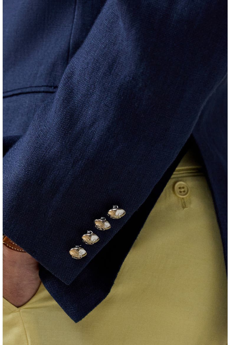Classic Single Breasted Linen Sport Coat, Alternate, color, NAVY