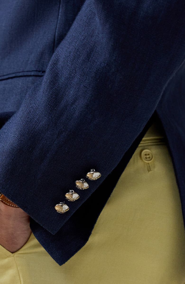 Ralph Lauren Purple Label Classic Single Breasted Linen Sport Coat, Alternate, color, Navy