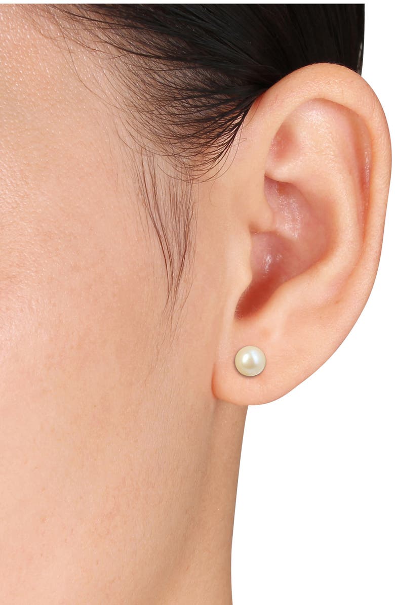 DELMAR Cultured Pearl Stud Earrings, Alternate, color, White