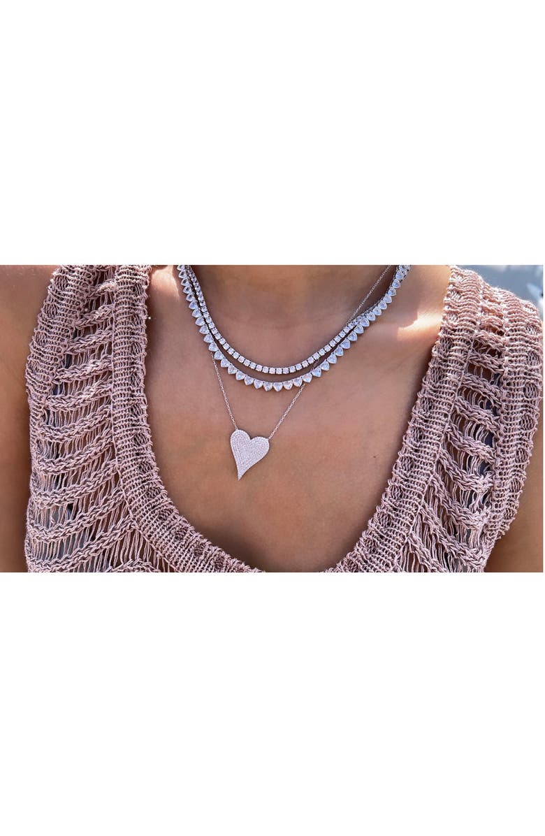 SHYMI Pavé Heart Pendant Necklace, Alternate, color, Silver