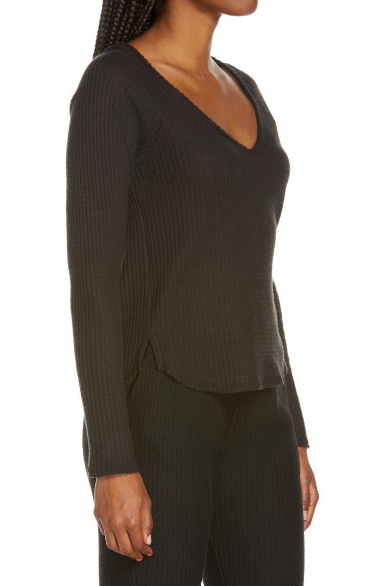 Socialite Waffle V-Neck Top, Alternate, color,