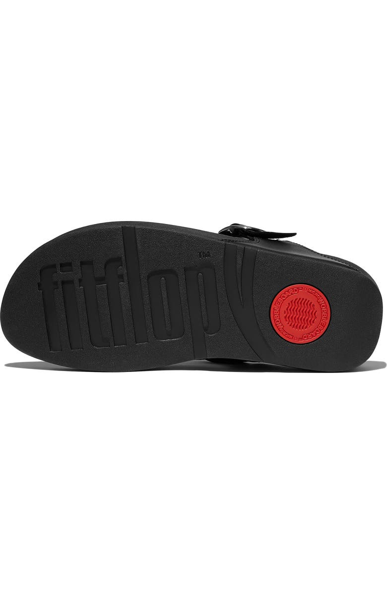 FitFlop Lulu Adjustable leather toe-post sandals, Alternate, color, All Black