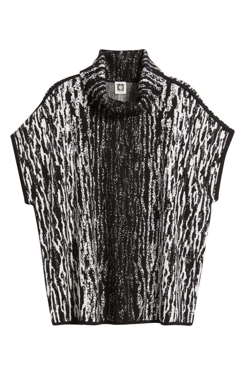 Anne Klein Animal Stripe Short Sleeve Tunic Sweater, Alternate, color, 