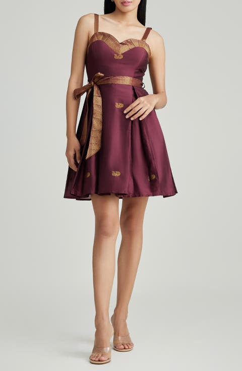 Gianna Fit & Flare Silk Dress