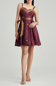 holiCHIC Gianna Fit & Flare Silk Dress