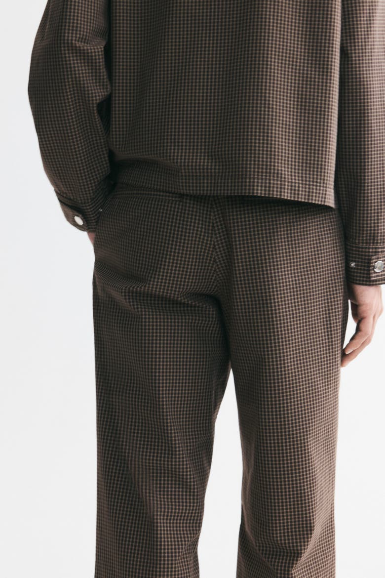 Relaxed-fit Wide-leg Pants, Alternate, color, Dark brown/checked