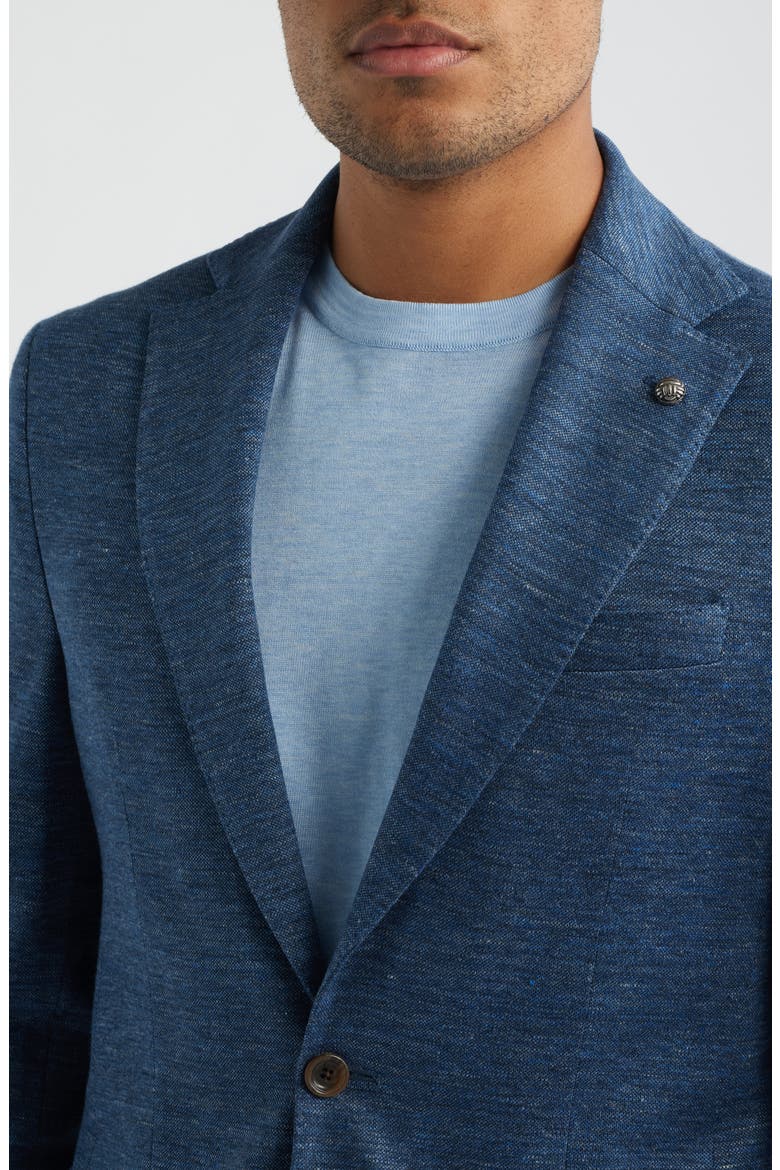 Hampton Navy Knit Cotton & Wool Mélange Sport Coat, Alternate, color, NAVY