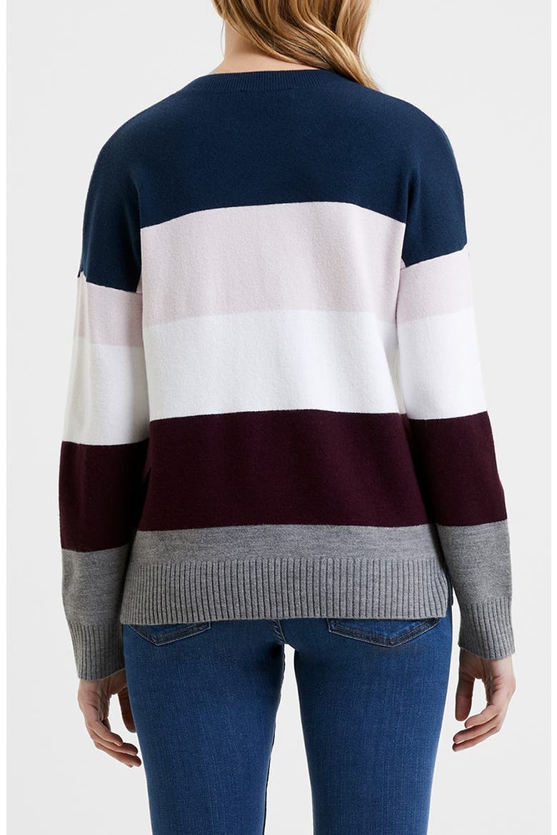 Stripe Crewneck Pullover Sweater, Alternate, color, NAVY-EVENING