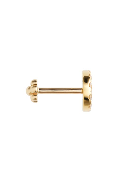 Shop Maria Tash Diamond Moon Threaded Stud Earring In Yellow Gold