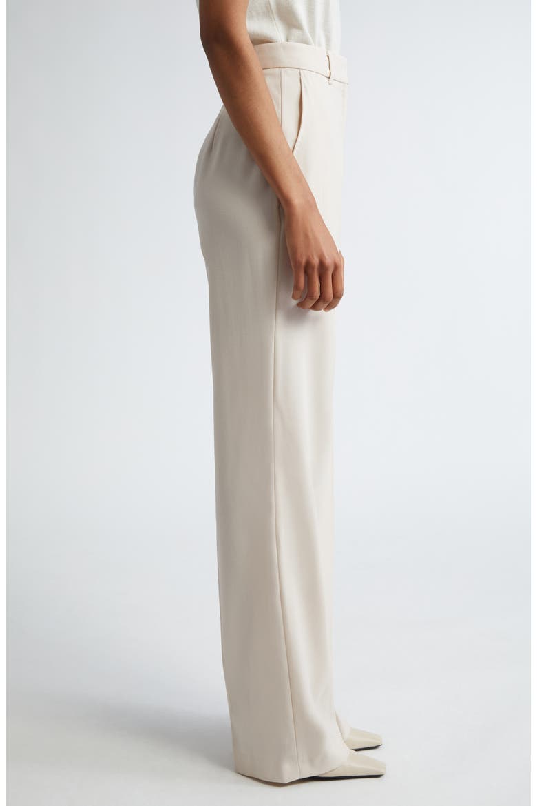 Quasar Virgin Wool Gabardine Wide Leg Pants, Alternate, color, BEIGE