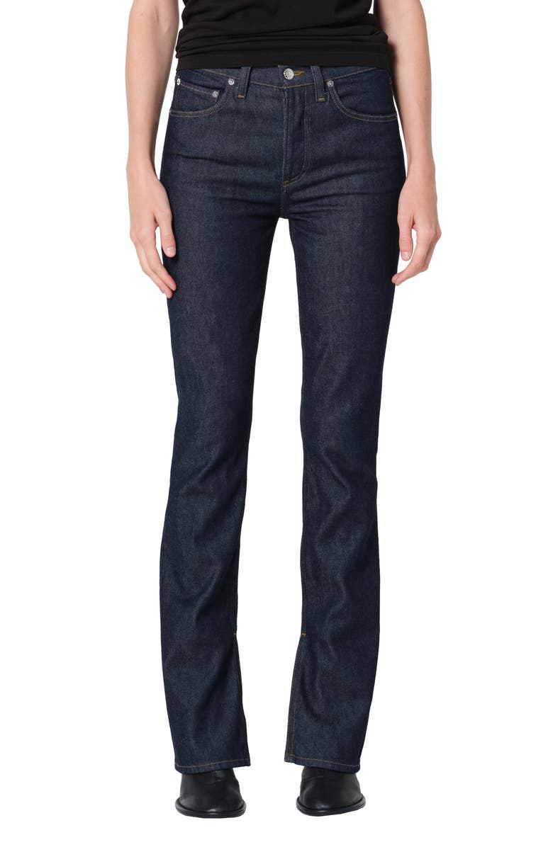 AGOLDE Ingram High Waist Split Hem Skinny Jeans, Main, color, Rinse Dark Indigo