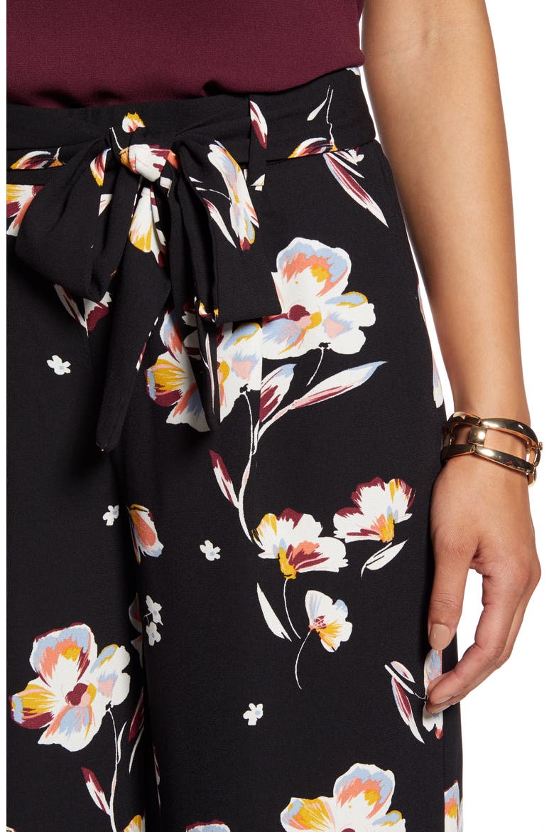 Wide Leg Crop Pants, Alternate, color, BLACK JESSICA FLORAL