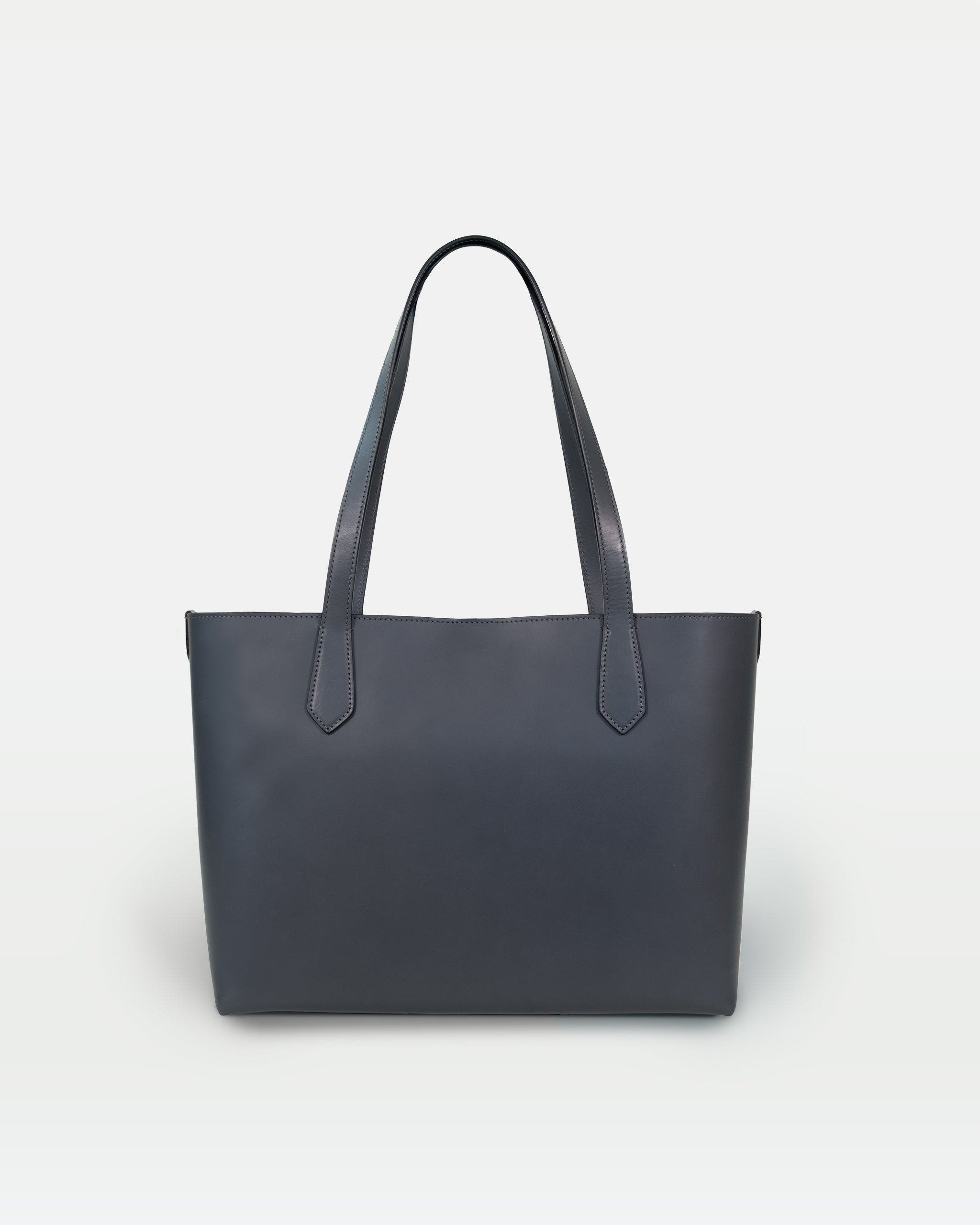 Elba Structured Tote In Vegetable-Tanned Leather, Alternate, color, Charcoal