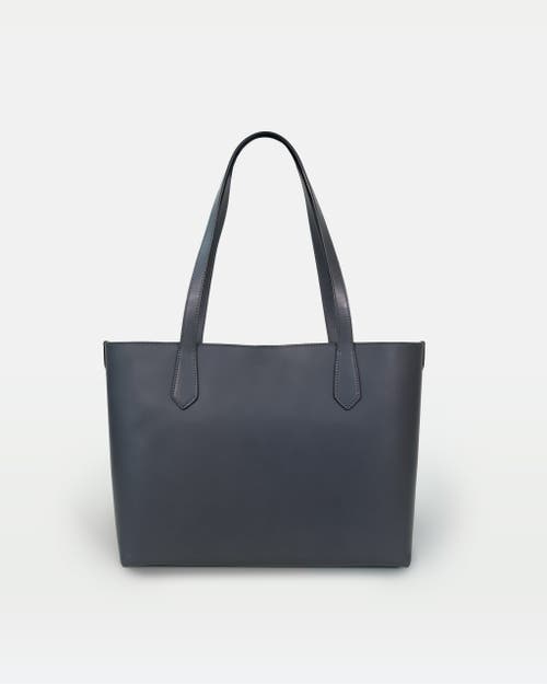 Modher Elba Structured Tote In Vegetable-tanned Leather In Gray