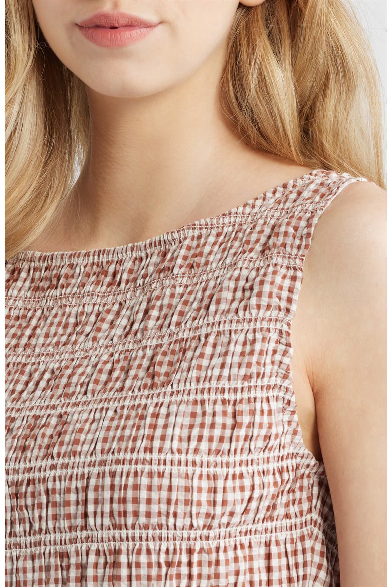 The Phoebe Cotton Gingham Nap Top, Alternate, color, RUST GINGHAM