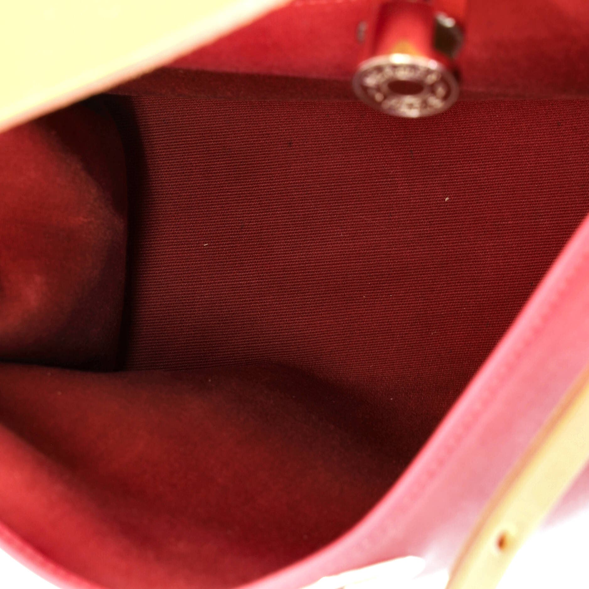 Pre-Owned Hermes Herbag Zip Leather and Toile 31, Alternate, color, Rubis