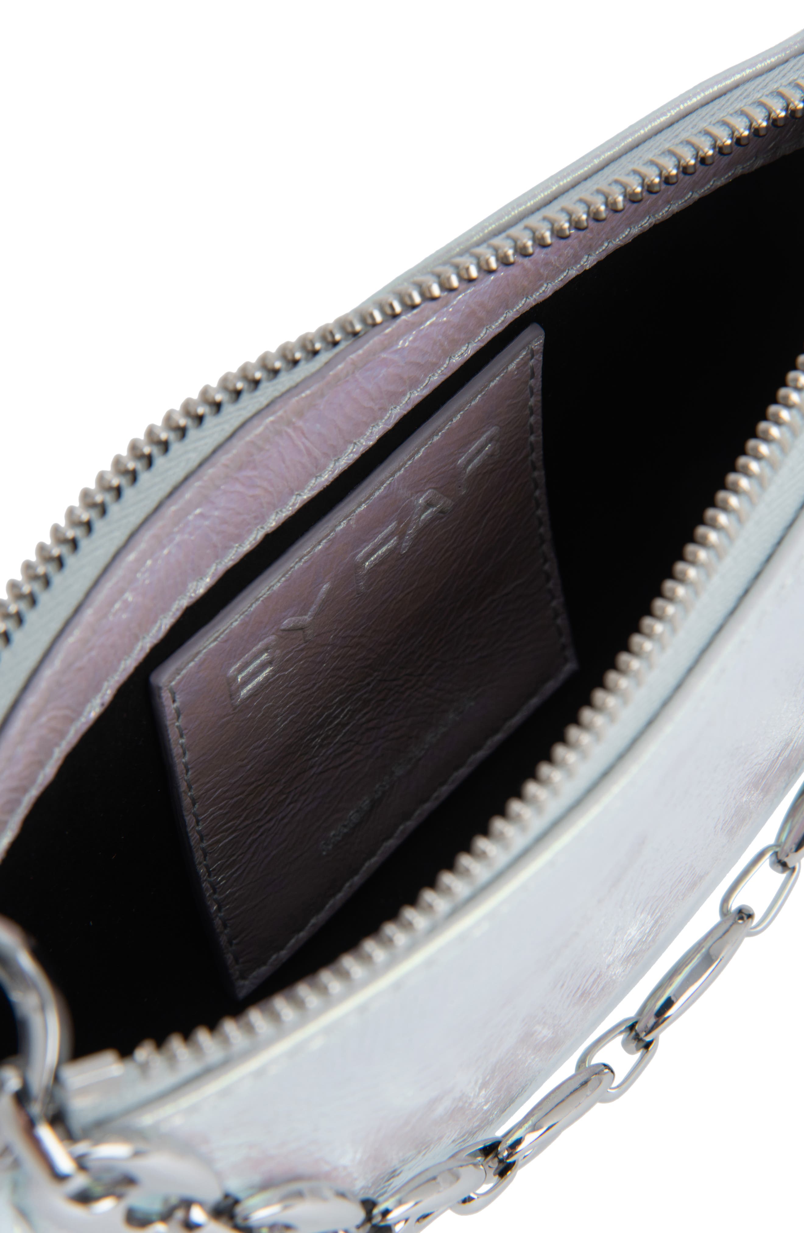 By Far Mini Rachel Metallic Leather Convertible Shoulder Bag, Alternate, color, 