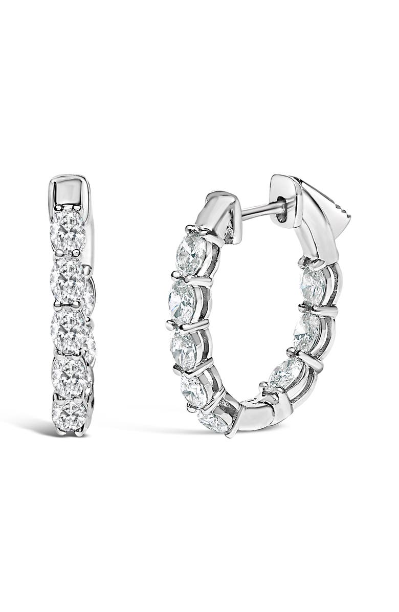 Haus of Brilliance 14K White Gold 2 3/4 Cttw Oval Cut Lab Grown Diamond Inside Out Hoop Earrings, Main, color, White