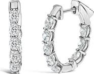 Haus of Brilliance 14K White Gold 2 3/4 Cttw Oval Cut Lab Grown Diamond Inside Out Hoop Earrings