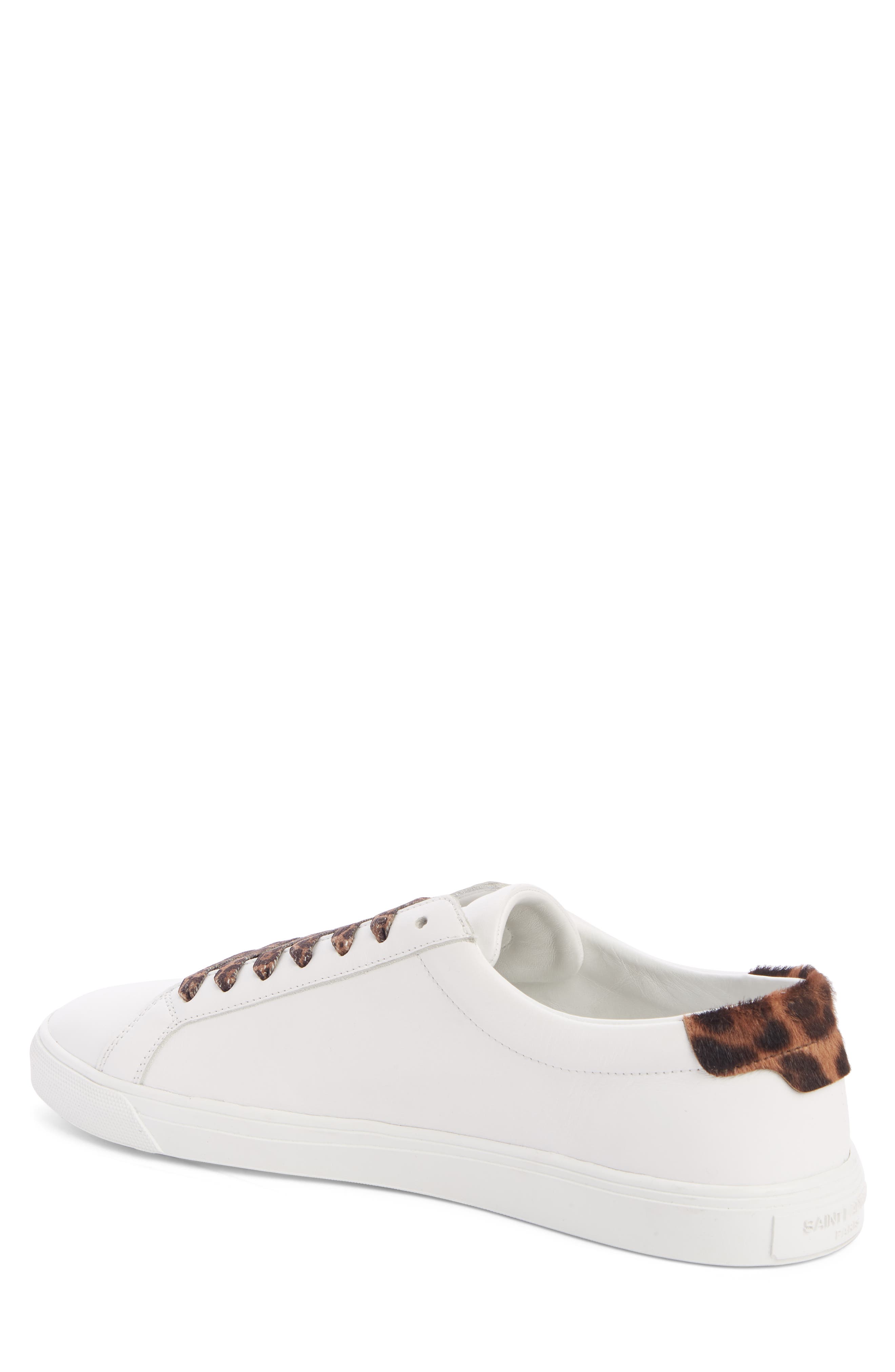 Saint Laurent Andy Genuine Calf Hair Trim Sneaker, Alternate, color, 