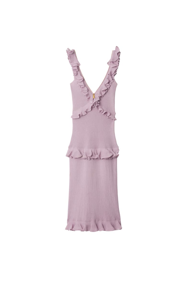 Ruffled Silk Blend Dress, Alternate, color, Wisteria