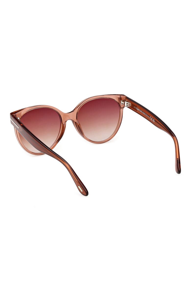 Tallulah 56mm Gradient Round Sunglasses, Alternate, color, TERRACOTTA / BROWN LENS