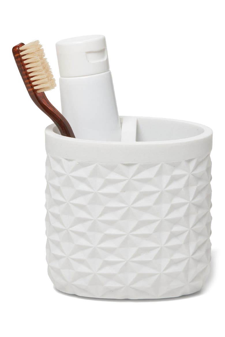 Quilted Toothbrush Holder, Alternate, color, WHITE