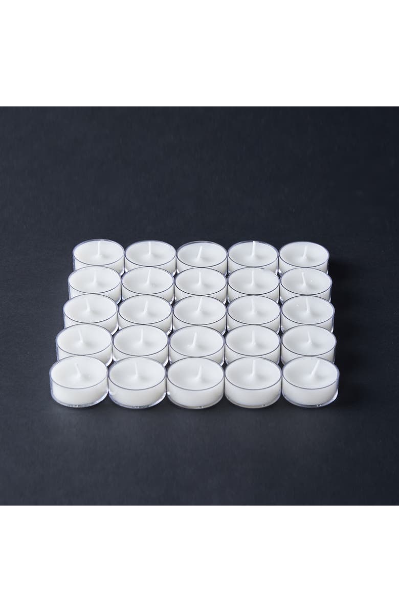 tag 25 Clear Cup Tealight Candles Everyday White Wax 3 Hour Burn, Alternate, color, White