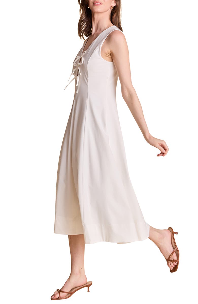 Endless Rose Front Bow Tie Midi Dress, Alternate, color, White