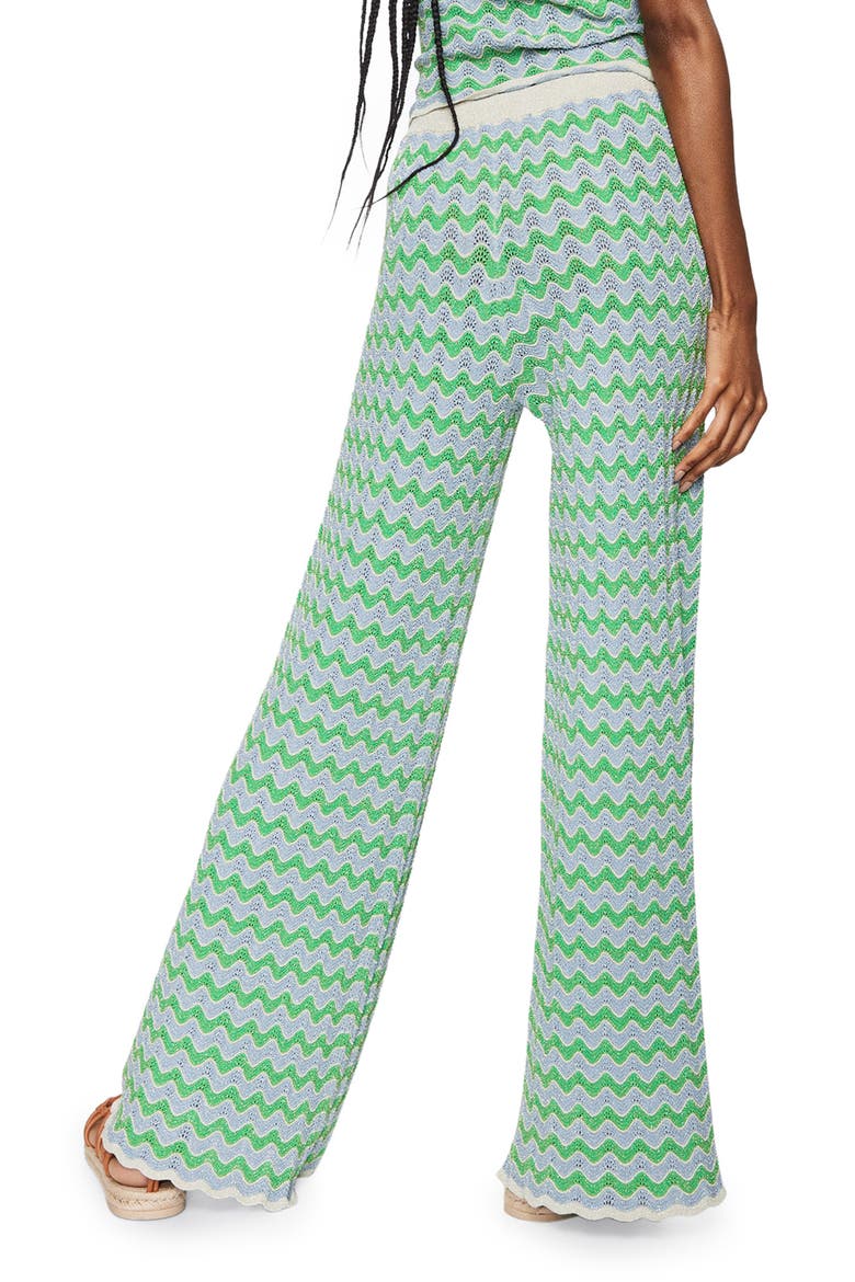 High Waist Flare Knit Pants, Alternate, color, GREEN