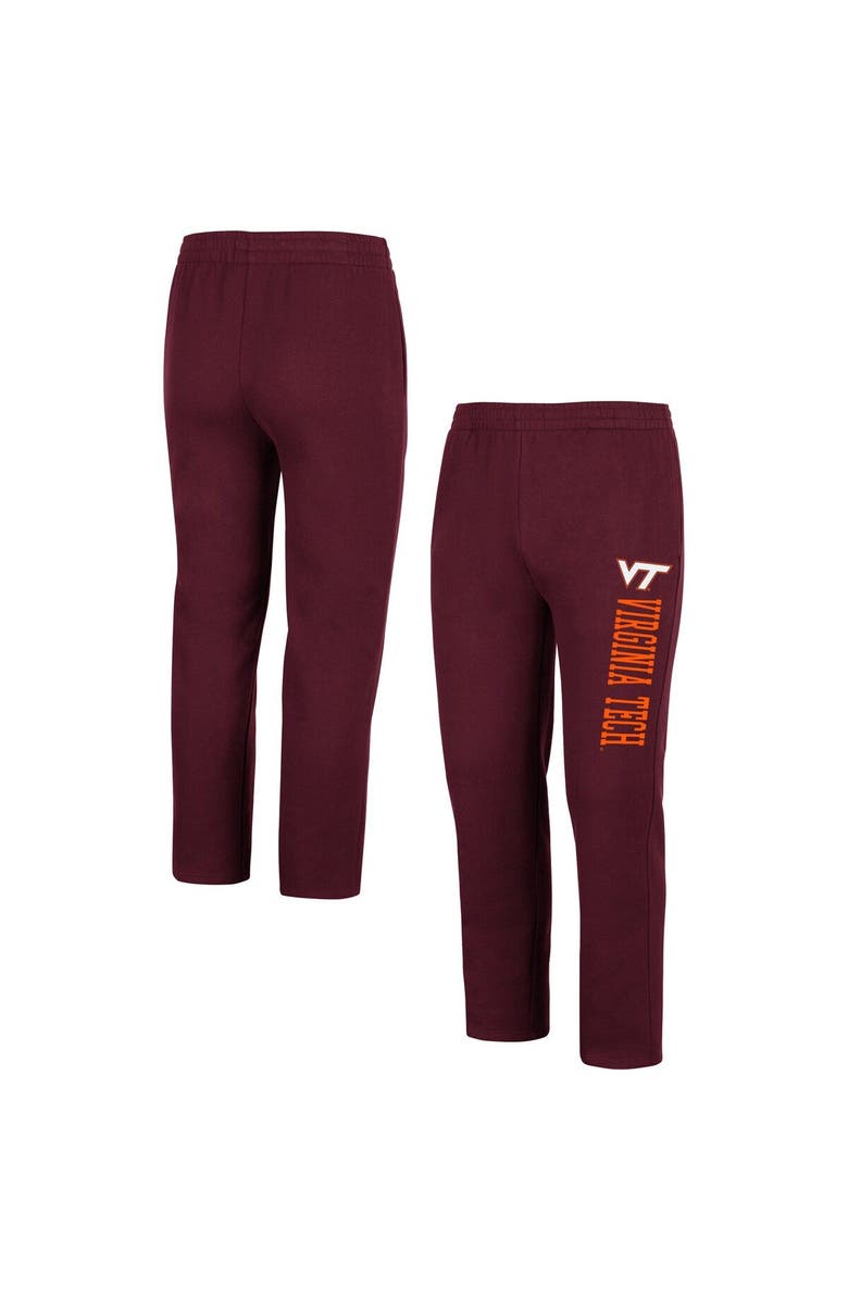 COLOSSEUM Men's Colosseum Maroon Virginia Tech Hokies Fleece Pants, Alternate, color,