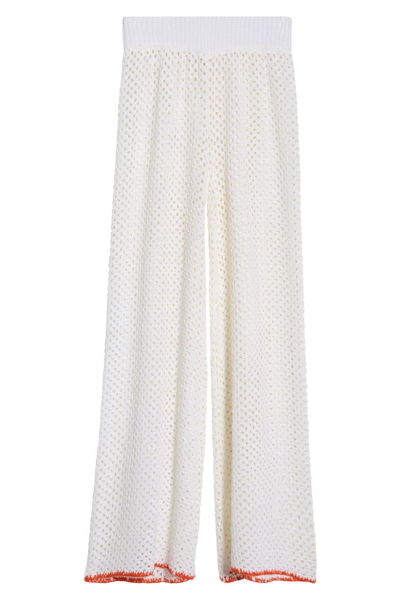 Metallic Open Stitch Cover-Up Pants, Alternate, color, WHITE