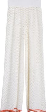 Elan Metallic Open Stitch Cover-Up Pants