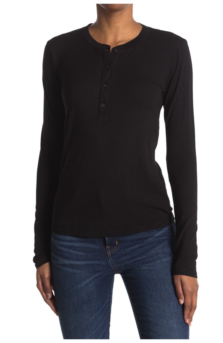 Stateside Shadow Stripe Jersey Long Sleeve Henley, Main, color, 