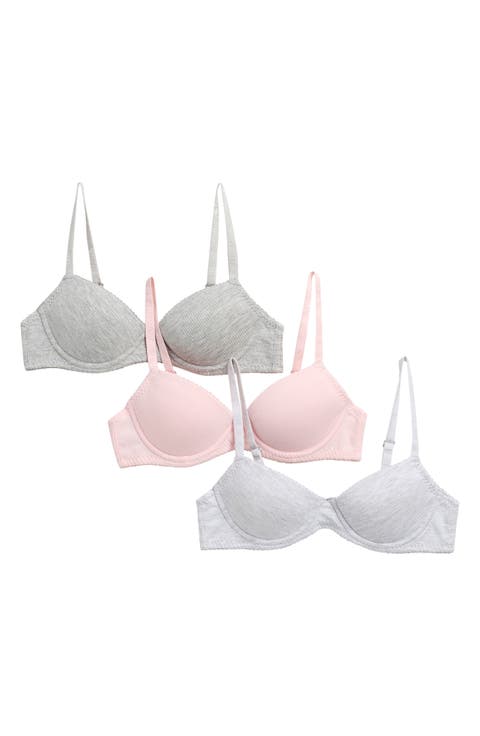Kids' Assorted 3-Pack Underwire Molded Bras (Big Kid)