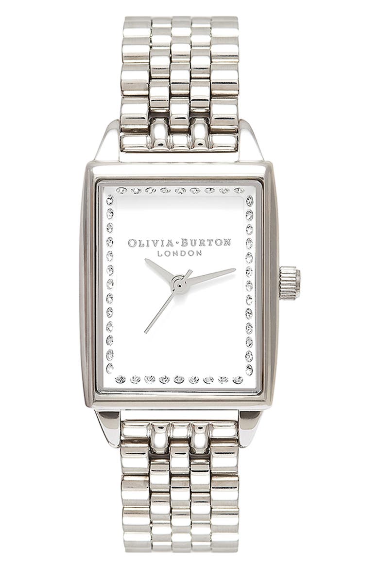 Classics Rectangular Bracelet Watch, 20mm, Main, color, WHITE