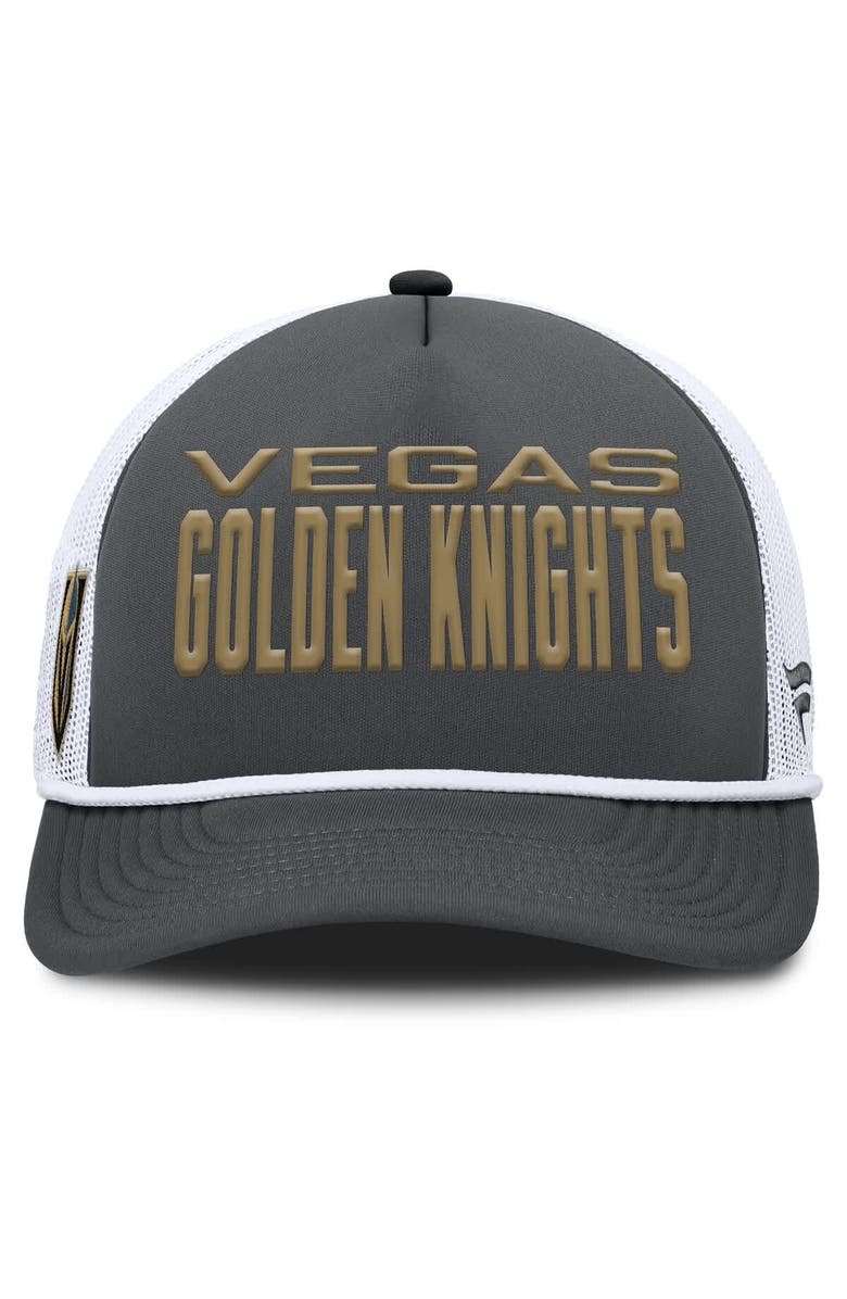 FANATICS Men's Fanatics Charcoal/White Vegas Golden Knights Authentic Pro Rink A-Frame Adjustable Hat, Alternate, color, Charcoal