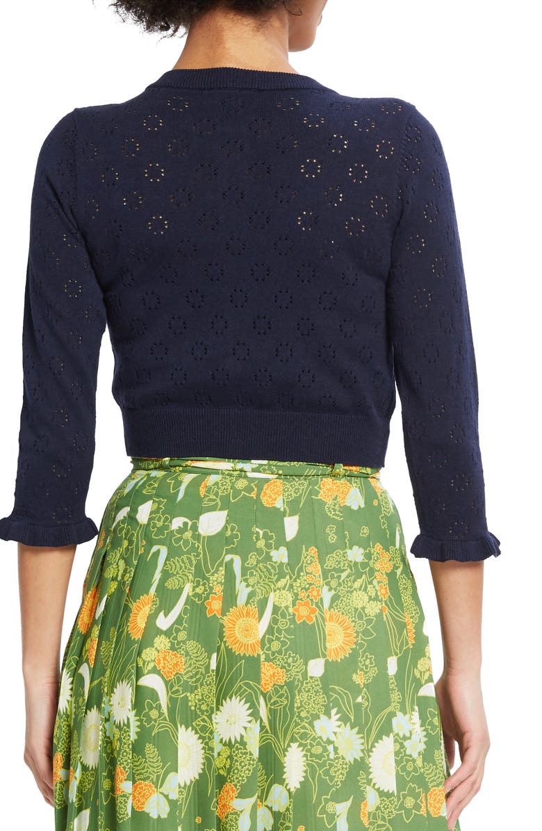 ModCloth Ruffle Sleeve Crop Cardigan, Alternate, color,