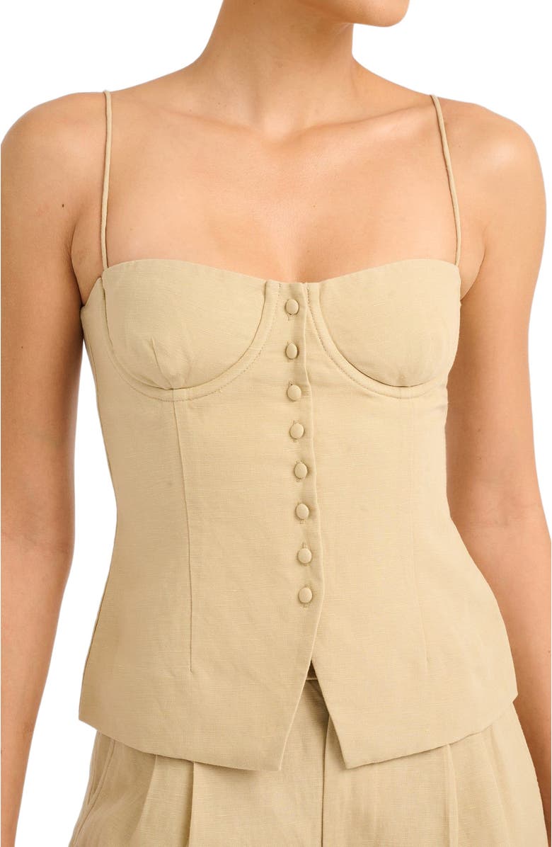 Onia Air Linen Underwire Corset Top, Alternate, color, Jute