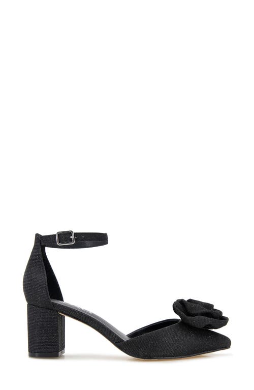 Xoxo Kacee Rose Ankle Strap Pump In Black Lurex