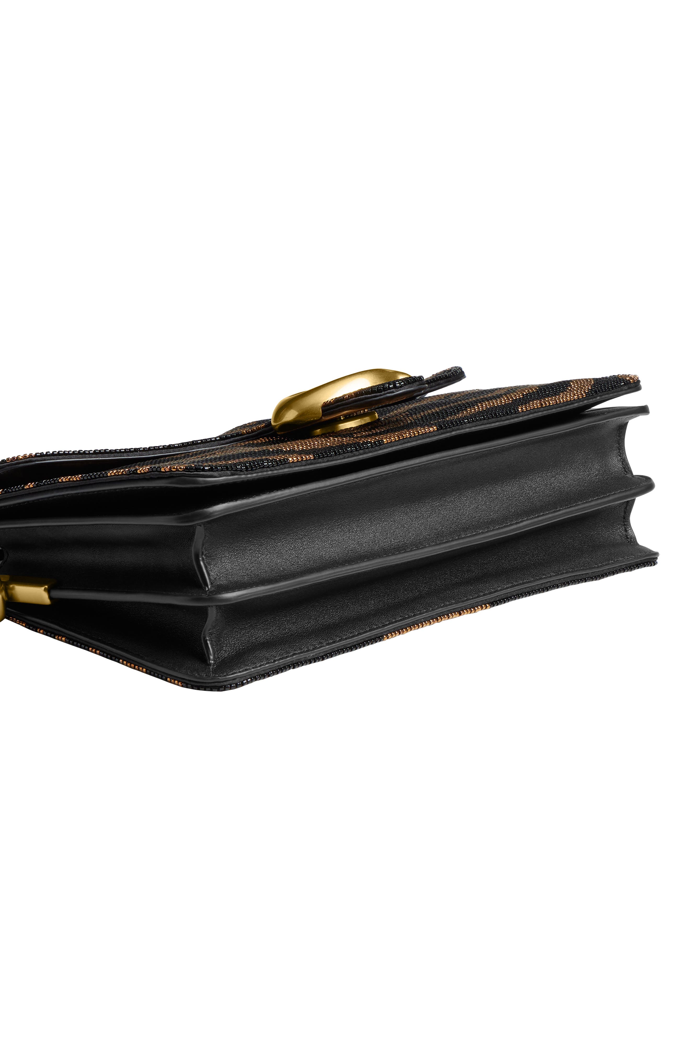 COACH Tabby Beaded Tiger Stripe Shoulder Bag, Alternate, color, Black