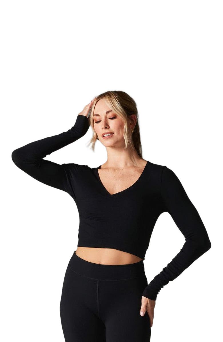 Tavi Criss Cross Long Sleeve Top, Alternate, color, Ebony