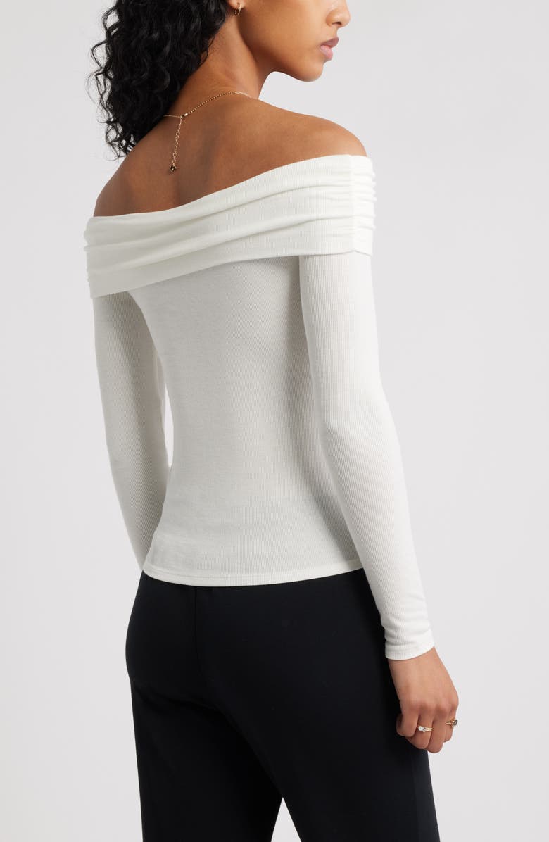 BP. Rib Off the Shoulder Top, Alternate, color, Ivory