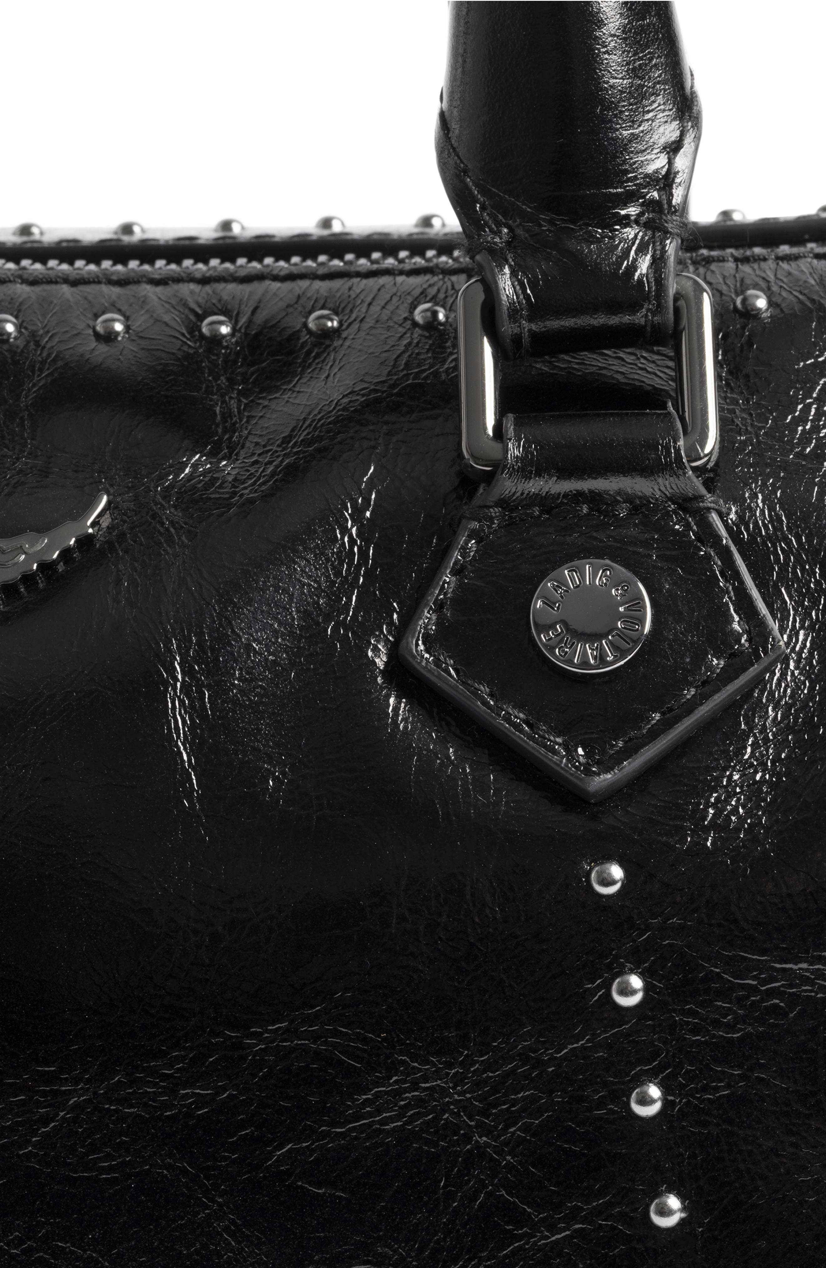 Zadig & Voltaire Extra Small Sunny Vibe Stud Bag, Alternate, color, Black