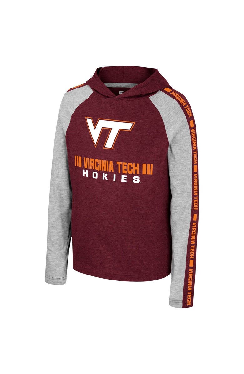 COLOSSEUM Youth Colosseum Maroon Virginia Tech Hokies Ned Raglan Long Sleeve Hooded T-Shirt, Alternate, color, Maroon