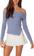 EDIKTED Sonya Foldover Off the Shoulder Sweater