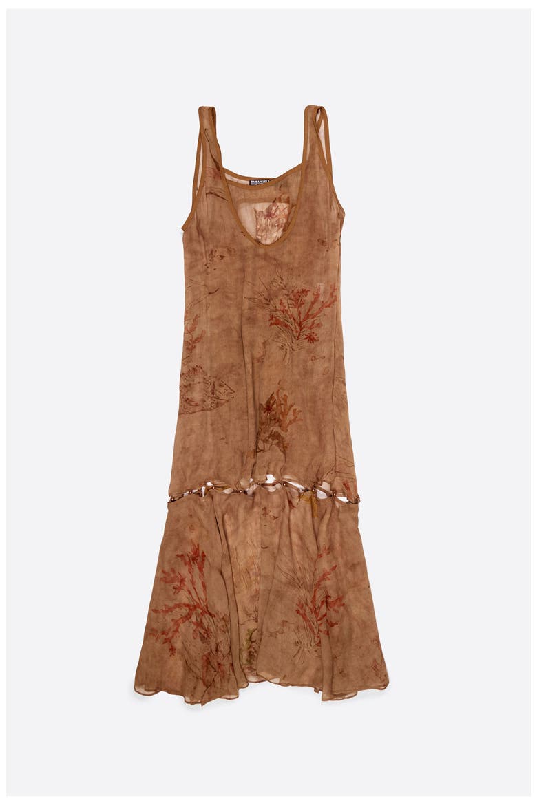 Dress With Buttoned Hem, Alternate, color, UNDERWATER GARDEN