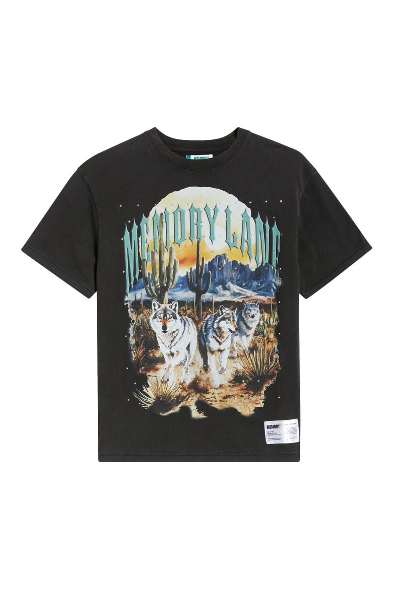 Running Wolves Crystal Embellished Graphic T-Shirt, Alternate, color, VINTAGE BLACK